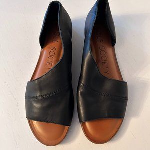 Sole Society Womens Colvan Black Leather Open Toe 7.5M
